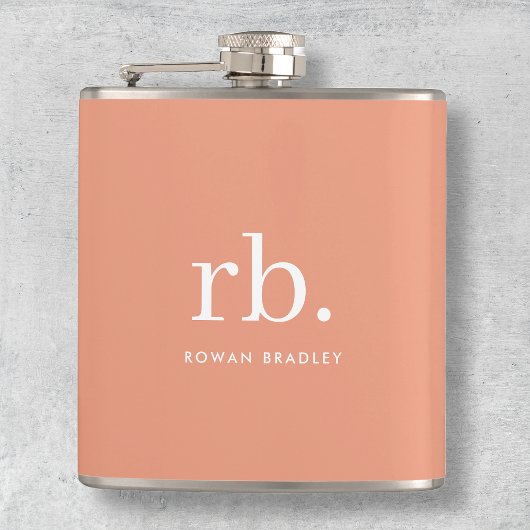 Monogram Koraal Peach Elegant Feminine minimalist Heupfles