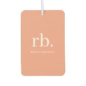 Monogram Koraal Peach Elegant Feminine minimalist Luchtverfrisser (Voorkant)
