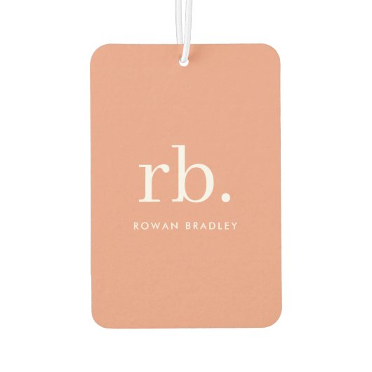 Monogram Koraal Peach Elegant Feminine minimalist Luchtverfrisser (Achterkant)