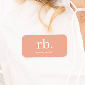 Monogram Koraal Peach Elegant Feminine minimalist Naamplaatje