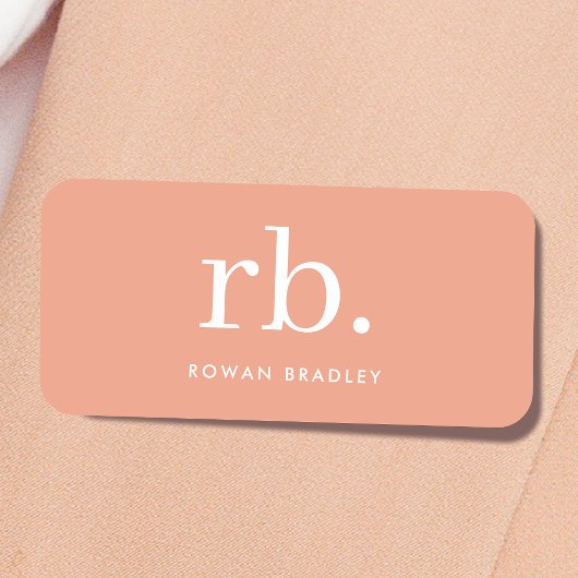 Monogram Koraal Peach Elegant Feminine minimalist Naamplaatje