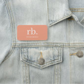 Monogram Koraal Peach Elegant Feminine minimalist Naamplaatje (In situ)