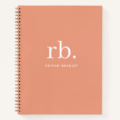 Monogram Koraal Peach Elegant Feminine minimalist Notitieboek (Voorkant)