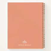 Monogram Koraal Peach Elegant Feminine minimalist Notitieboek (Achterkant)
