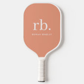 Monogram Koraal Peach Elegant Feminine minimalist Pickleball Paddle (Achterkant)