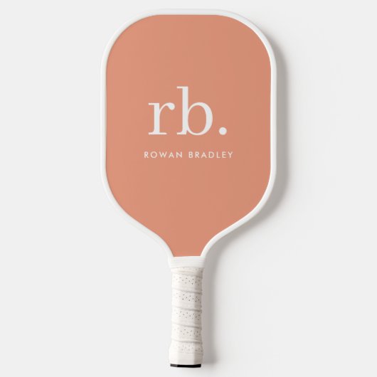 Monogram Koraal Peach Elegant Feminine minimalist Pickleball Paddle (Achterkant)