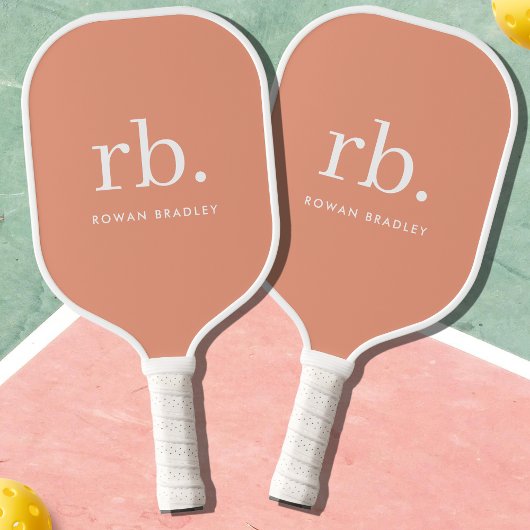 Monogram Koraal Peach Elegant Feminine minimalist Pickleball Paddle