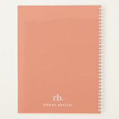 Monogram Koraal Peach Elegant Feminine minimalist Planner (Achterkant)