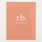 Monogram Koraal Peach Elegant Feminine minimalist Planner (Voorkant)