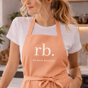 Monogram Koraal Peach Elegant Feminine minimalist Schort
