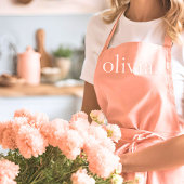 Monogram Koraal Peach Elegant Feminine minimalist Schort