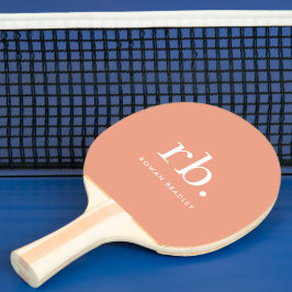 Monogram Koraal Peach Elegant Feminine minimalist Tafeltennisbatje