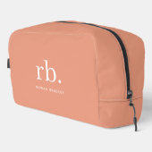 Monogram Koraal Peach Elegant Feminine minimalist Toilettasje (Rechterhoek)