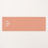 Monogram Koraal Peach Elegant Feminine minimalist Yogamat (Voorkant (horizontaal))