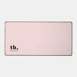 Monogram Koraal Roze Elegante Vrouwelijke Minimali Bureaumat