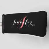 Monogram koraal zwart voor vrouwen golfheadcover (Voorkant)