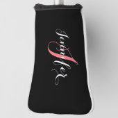 Monogram koraal zwart voor vrouwen golfheadcover (Draai 90)