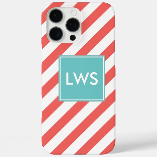 Monogram koraaldiagonaal Case-Mate iPhone case (Achterkant)