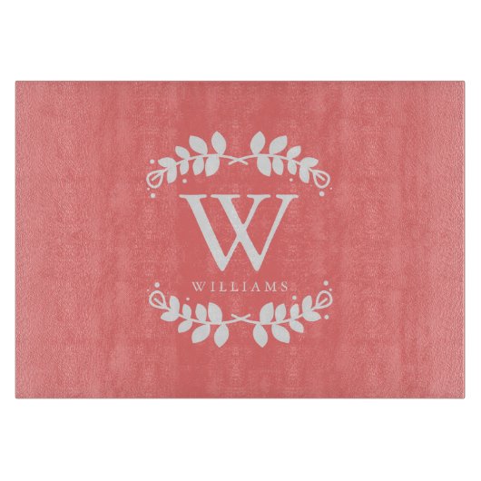 Monogram koraalfamilie snijplank (Voorkant)