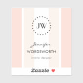 Monogram Koraalpasta minimalistisch professioneel Sticker (Vel)