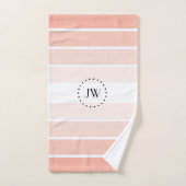 Monogram koraalpasta Stripes Bad Handdoek (Handdoek)