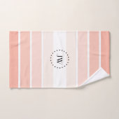 Monogram koraalpasta Stripes Bad Handdoek (Handdoek)