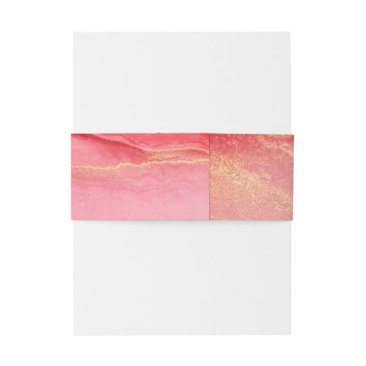 Monogram koraalroze bruiloft uitnodigingen wikkel (Achterkant Voorbeeld)