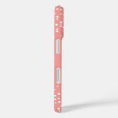Monogram koraalroze en witte Confetti Case-Mate iPhone Case (Achterkant / Rechts)