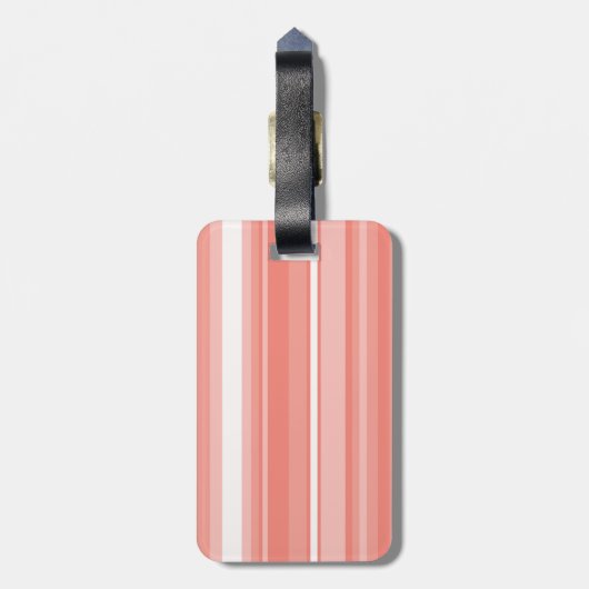 Monogram koraalstrepen bagagelabel (Achterkant verticaal)
