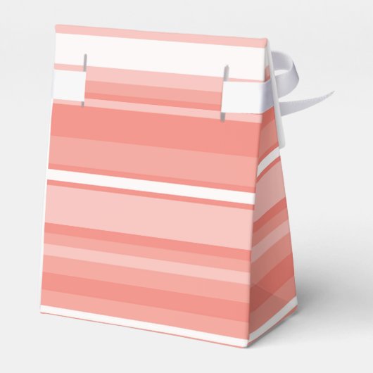 Monogram koraalstrepen bedankdoosjes (Achterkant)