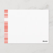 Monogram koraalstrepen briefkaart (Achterkant)