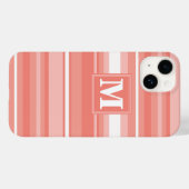 Monogram koraalstrepen Case-Mate iPhone case (Achterkant (horizontaal))