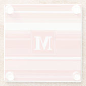 Monogram koraalstrepen glazen onderzetter (Achterkant)