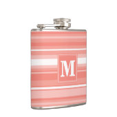 Monogram koraalstrepen heupfles (Rechts)