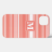 Monogram koraalstrepen Hoesje-Mate iPhone draagtas Case-Mate iPhone Case (Achterkant (horizontaal))