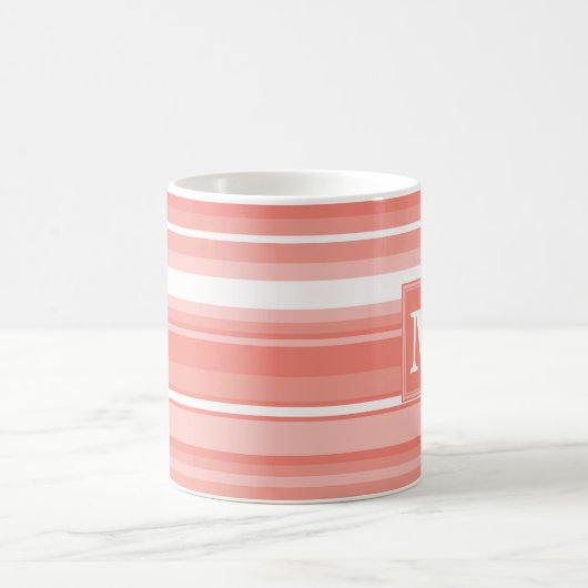 Monogram koraalstrepen koffiemok (Center)