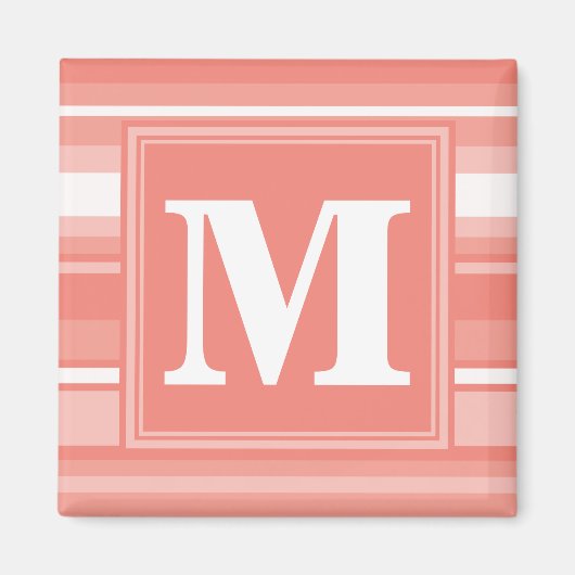 Monogram koraalstrepen magneet (Voorkant)