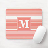 Monogram koraalstrepen muismat (Met muis)