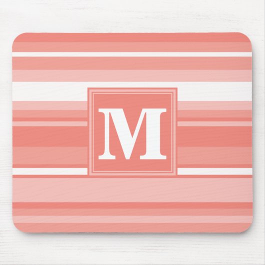 Monogram koraalstrepen muismat (Voorkant)