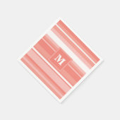 Monogram koraalstrepen servet (Hoek)