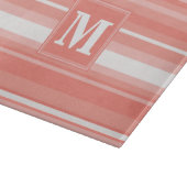Monogram koraalstrepen snijplank (Hoek)