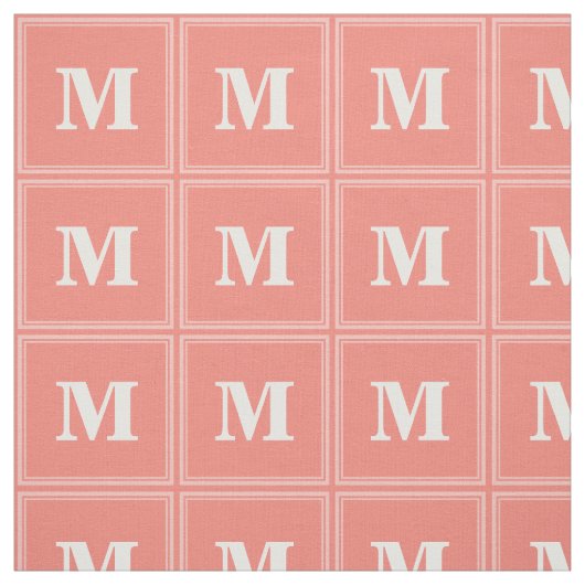 Monogram koraalstrepen stof (Swatch)