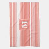 Monogram koraalstrepen theedoek (Verticaal)