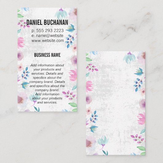 Monogram | Korte achtergrond Visitekaartje (Voorkant / Achterkant)