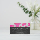 Monogram kow Hot Pink en White Print Visitekaartje (Staand voorkant)