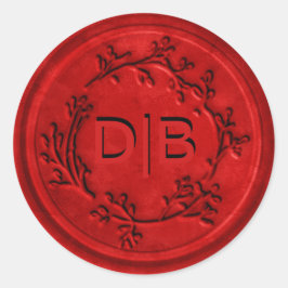 Monogram krans bruiloft wax zegel