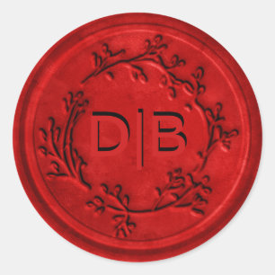 Monogram krans bruiloft wax zegel