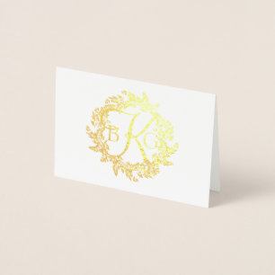 Monogram Krans Dank u Folie Kaarten