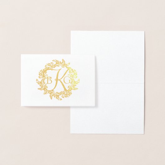 Monogram Krans Dank u Folie Kaarten (Display)