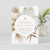 Monogram Krans Een Foto Graduation Party Kaart (Staand voorkant)